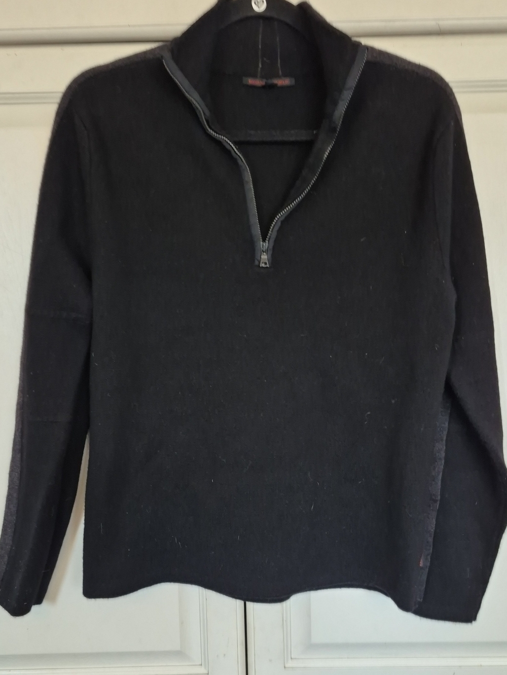 Banana Republic Black Men's Quarter-Zip 100% Merino Wool Sweater
